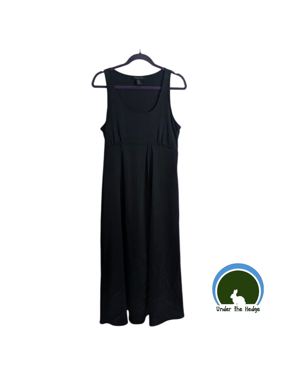 Rachel Zoe Black Sleeveless A-Line Long Dress Size Large Occasion Pockets o2
